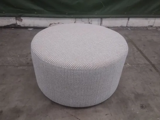 QUALITY BRITISH DESIGNER G PLAN CIRCULAR FOOTSTOOL 13 - LIGHT GREY FABRIC 