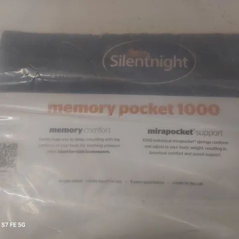 QUALITY BAGGED SILENTNIGHT 4' SMALL DOUBLE MEMORY POCKET 1000 MATTRESS 