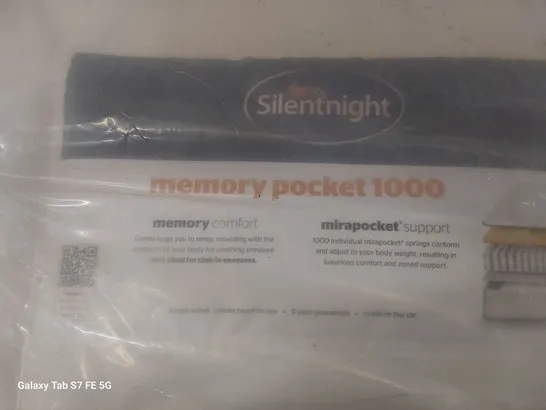 QUALITY BAGGED SILENTNIGHT 4' SMALL DOUBLE MEMORY POCKET 1000 MATTRESS 