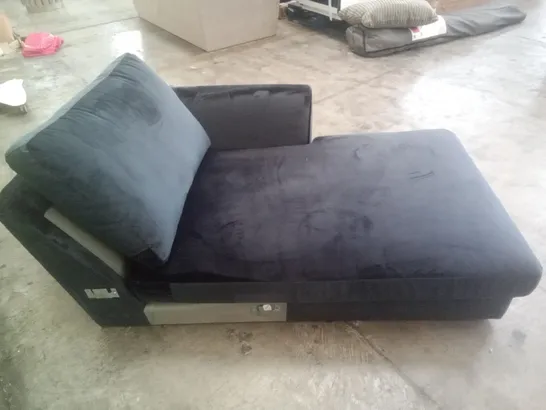 QUALITY DESIGNER RHF CHAISE SOFA SECTION- DARK BLUE FABRIC 