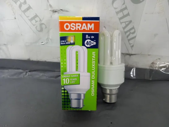 10 BOXED OSRAM 8W DULUXSTAR ENERGY SAVER LIGHTBULBS