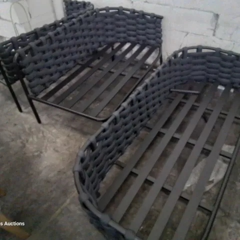 THREE METAL FRAMED PATIO SOFA PARTS