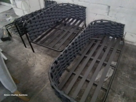 THREE METAL FRAMED PATIO SOFA PARTS