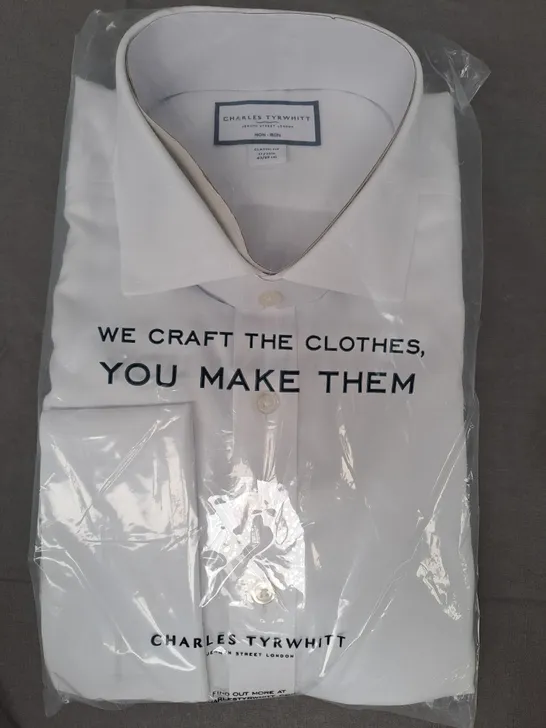 CHARLES TYRWHITT CLASSIC FIT SHIT IN WHITE SIZE 17/35INCH