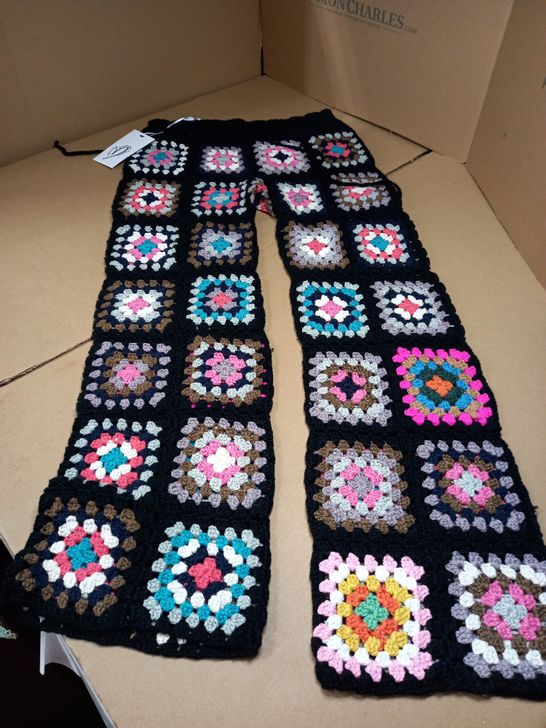 DESIGNER BLACK OLGA CROCHET PANTS - M/L