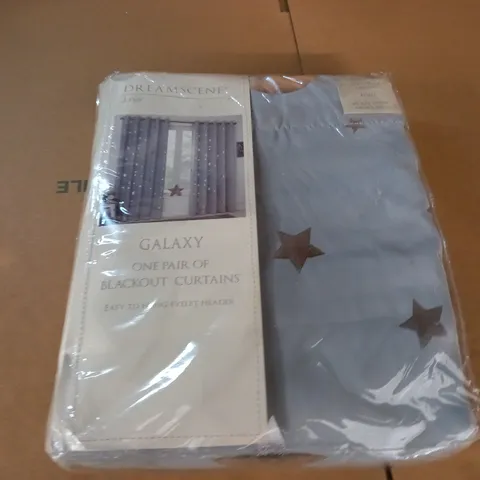 PAIR OF GALAXY SILVER BLACKOUT CURTAINS - 66X72"