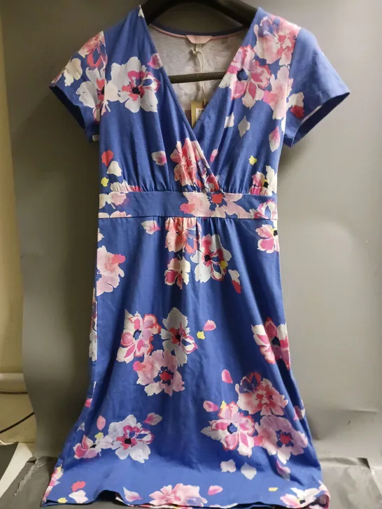 JOULES LADIES DRES BLUE AND PINK FLORAL DESIGN SIZE 10