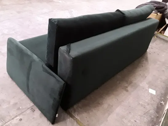 QUALITY DESIGNER TUOHY 3 SEATER MADE TO ORDER SOFA - DARK GREEN FABRIC