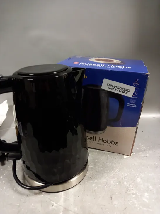 BOXED RUSSELL HOBBS HONEYCOMB KETTLE IN BLACK 