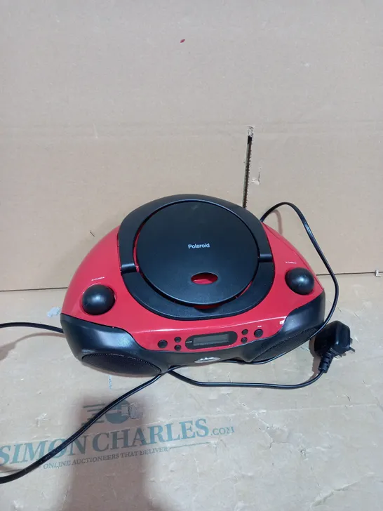 POLAROID BLUETOOTH CD BOOMBOX BLACK/RED 