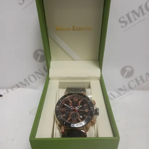 BOXED LIMITED EDITION MANN EGERTON HAND ASSEMBLED MAGNITUDE BLACK WATCH