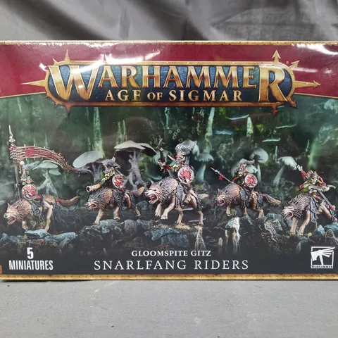 BOXED WARHAMMER AGE OF SIGMAR GLOOMSPITE GITZ SNARLFANG RIDERS 5 MINIATURE SET