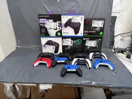 15 ASSORTED GAMING CONTROLLERS TO INCLUDE PLAYSTATION AND XBOX