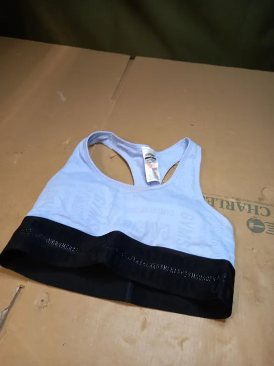 MEDIUM BLUE GYMSHARK CROP TOP 