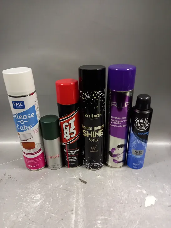 APPROXIMATELY 15 ASSORTED AEROSOLS TO INCLUDE FLEA SPRAY, SOFT & GENTLE DEODORANT, GT85 ETC - COLLECTION ONLY 