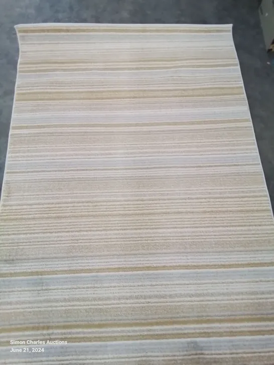 QUALITY DESIGNER BAGGED  JUNO STRIPE OCHRE 160/230 AREA RUG 