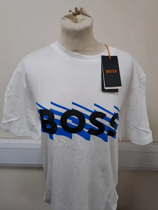 HUGO BOSS LOGO PRINT T-SHIRT SIZE L