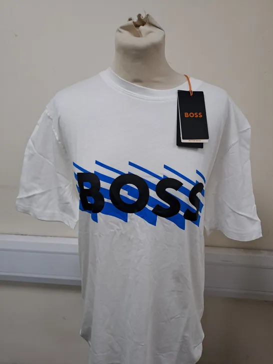 HUGO BOSS LOGO PRINT T-SHIRT SIZE L