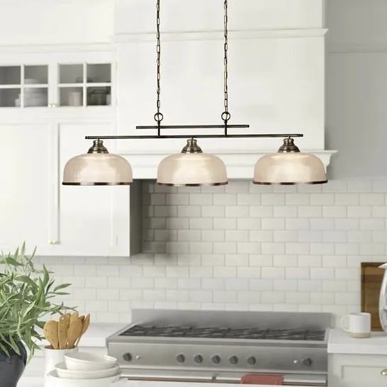 BOXED ASNER 3-LIGHT KITCHEN ISLAND PENDANT (1 BOX)