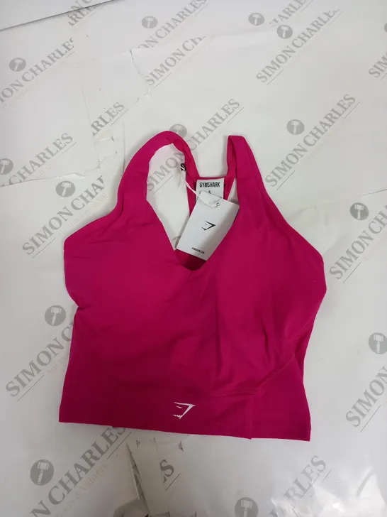 GYM SHARK CROP MESH TANK TOP - BOLD MAGENTA - SMALL