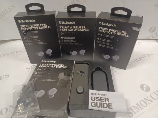 LOT OF 4 BOXED PAIRS OF SKULL CANDY SESH TWS EARBUDS