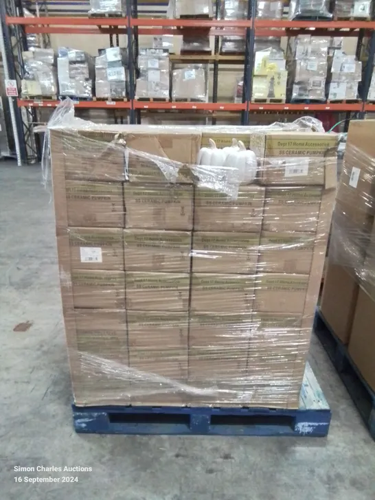 PALLET CONTAINING 105 X BOXES OF 4 BRAND NEW CERAMIC PUMPKINS 