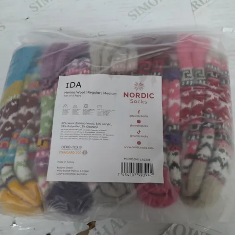 NORDIC SOCKS IDA MERINO WOOL 5-PACK OF SOCKS