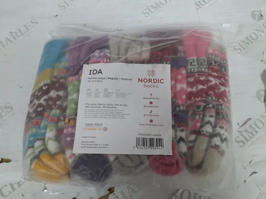 NORDIC SOCKS IDA MERINO WOOL 5-PACK OF SOCKS