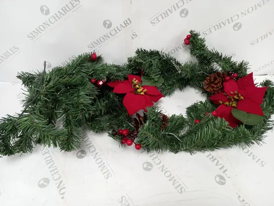 RED POINSIETTA PRE LIT 6FT GARLAND RRP £19.99