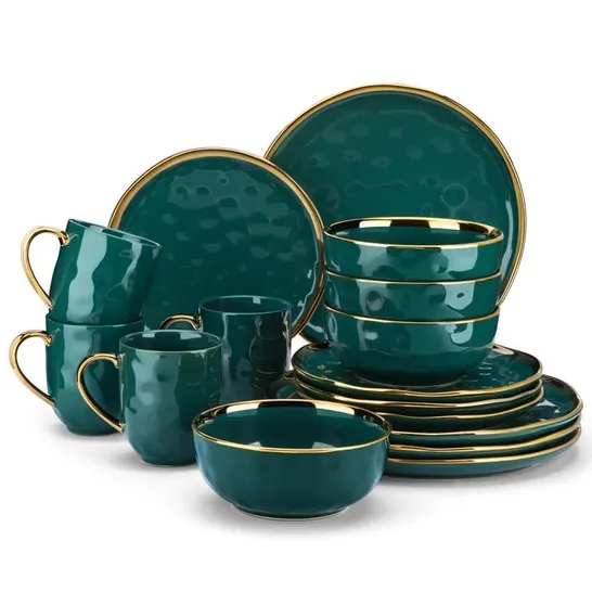 BOXED VARA 16 PIECE HANDMADE STONEWARE DINNERWARE SET - SERVICE FOR 4 