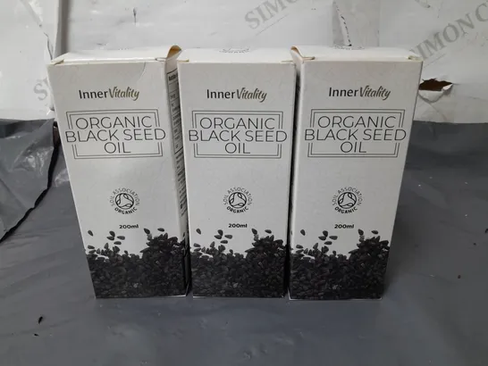 LOT OF 3 INNERVITALITY 200ML ORGANIC BLACK SEED OILS