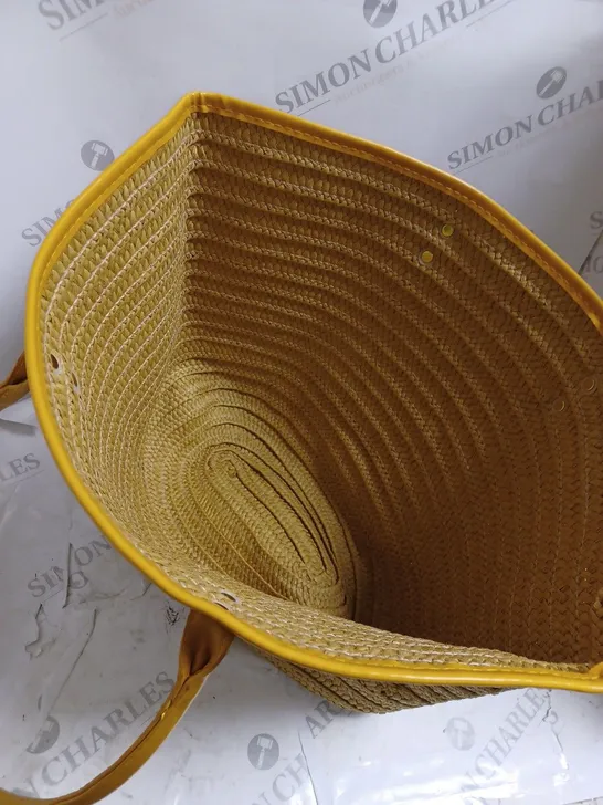 UNBRANDED WOVEN BAG WITH YELLOW DETAILING 