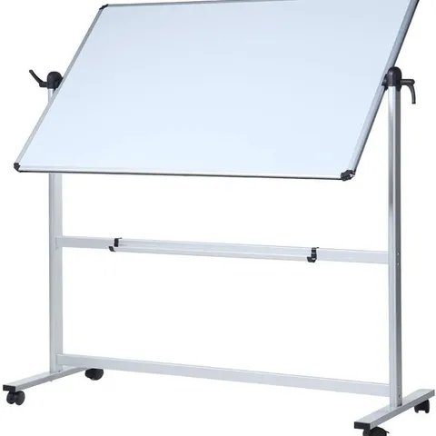 VIZ-PRO DOUBLE-SIDED MAGNETIC REVOLVING MOBILE WHITEBOARD, ALUMINIUM FRAME & STAND, W1200XH900MM (FLATPACK) [COLLECTION ONLY]