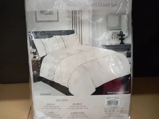 NIGHT ZONE PINTUCK LACED DUVET SET - DOUBLE