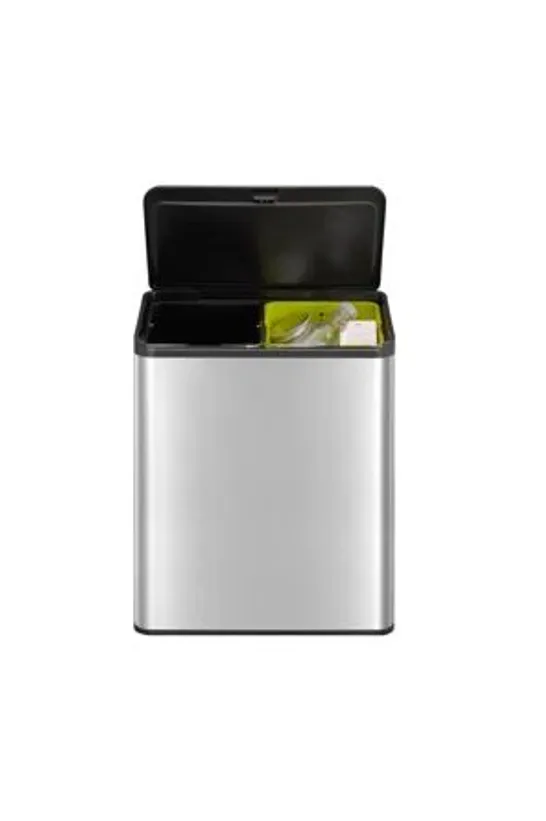 BOXED ESSENTIAL TOUCH RECYCLING STEEL 40L TOUCH TOP RUBBISH BIN (1 BOX)