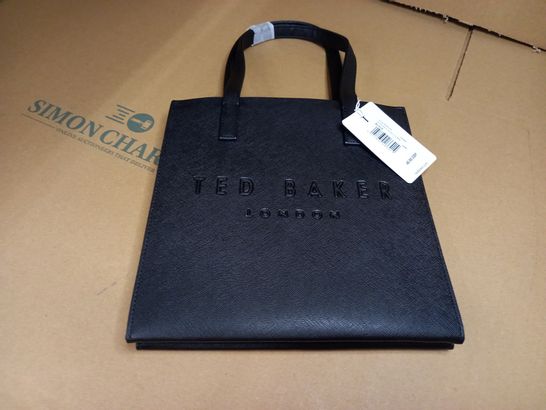 TED BAKER BLACK/LOGO CROSSHATCH SMALL ICON BAG