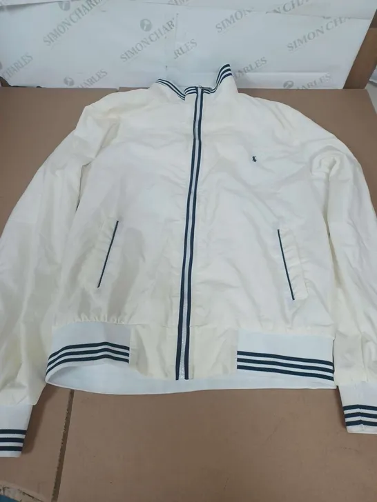 POLO RALPH LAUREN ZIP JACKET IN WHITE - MEDIUM