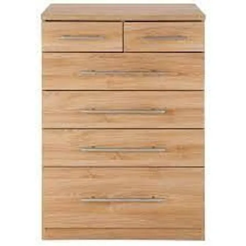 BOXED PRAGUE WHITE 4+2 DRAWER GRADUATED CHEST (2 BOXES)