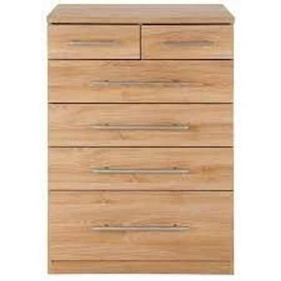 BOXED PRAGUE WHITE 4+2 DRAWER GRADUATED CHEST (2 BOXES) RRP £369