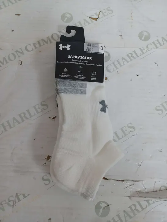 UNDER ARMOUR UA HEATGEAR SOCKS - 3 PAIRS - UK 7.5-12