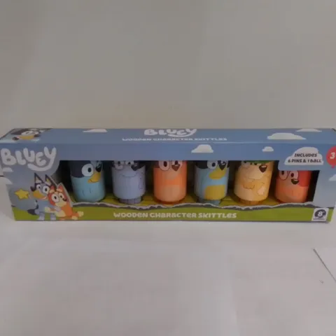 BOXED BLUEY WOODEN CHARACTER SKITTLES 