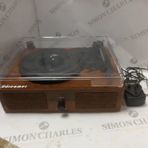 BOXED BROWN TURN TABLE PLAYER