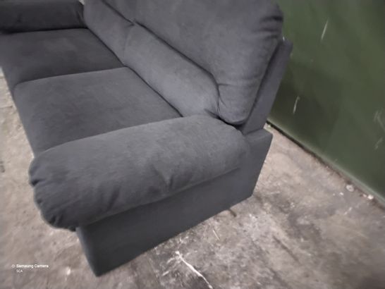 DESIGNER GREY FABRIC FIXED THREE SEATER SOFA 