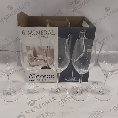 BOX OF 5x WINE GLASSES