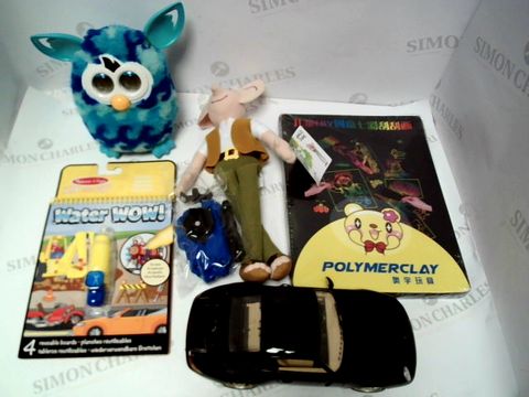 A SMALL BOX OF ASSORTED TOYS AND GAMES