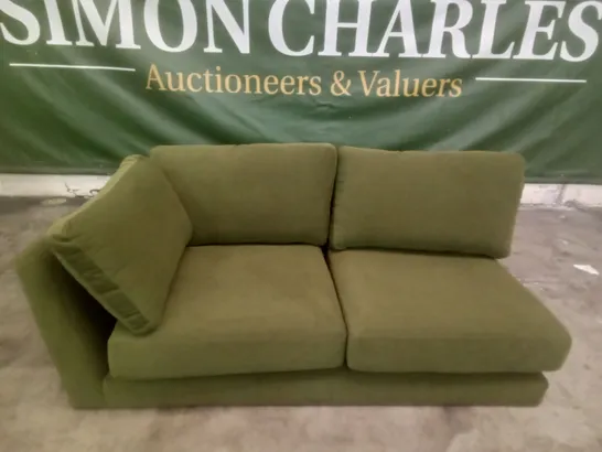 QUALITY DESIGNER CONWAY LHF SOFA SECTION - GREEN FABRIC 