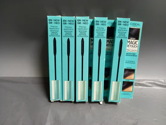 5 BOXED LOREAL MAGIC RETOUCH PRECISION INSTANT GREY CONCEALER BRUSH BLACK 