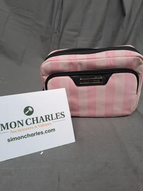 VICTORIA'S SECRET PINK STRIPPED TOILETRY BAG 