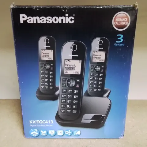 LOT OF 8 PANASONIC KX-TGC413 DIGITAL CORDLESS PHONES 