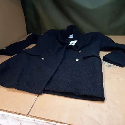 KNIT STYLE JACKET WITH GOLD EFFECT BUTTONS - LARGE